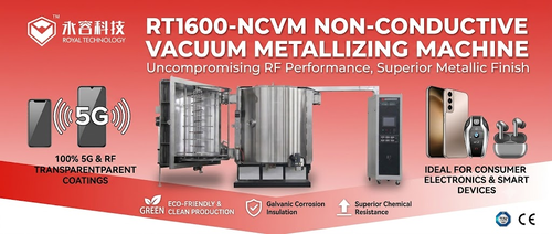 ข่าวล่าสุดของบริษัทเกี่ยวกับ เครื่องเคลือบสุญญากาศเทคโนโลยีคู่ PVD RT1600-NCVM สำหรับการเคลือบโลหะแบบไม่นำไฟฟ้า