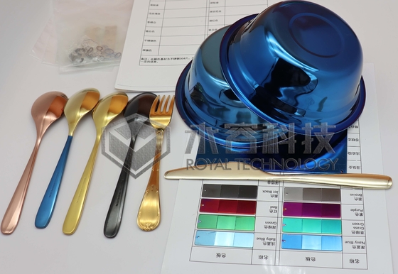 เครื่องเคลือบตกแต่ง PVD สีทอง PVD สีน้ําเงิน PVD